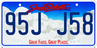 SD license plate 95JJ58