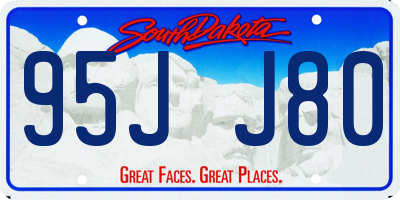 SD license plate 95JJ80
