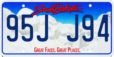 SD license plate 95JJ94