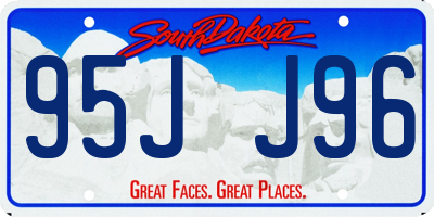 SD license plate 95JJ96
