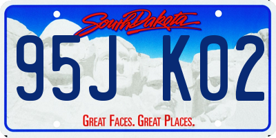 SD license plate 95JK02