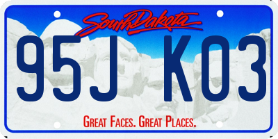 SD license plate 95JK03