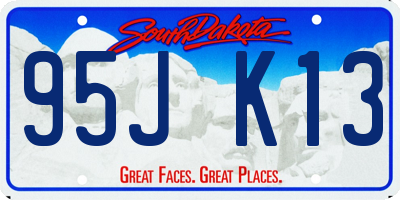 SD license plate 95JK13