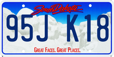 SD license plate 95JK18