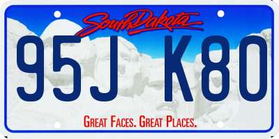 SD license plate 95JK80