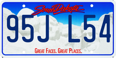 SD license plate 95JL54