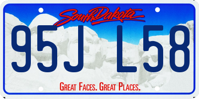 SD license plate 95JL58