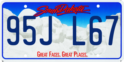 SD license plate 95JL67