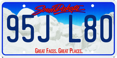 SD license plate 95JL80