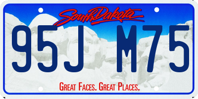 SD license plate 95JM75