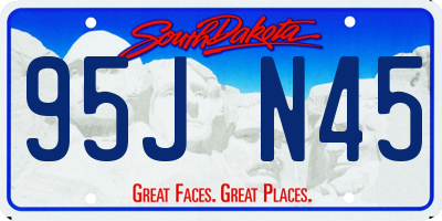 SD license plate 95JN45