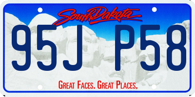 SD license plate 95JP58