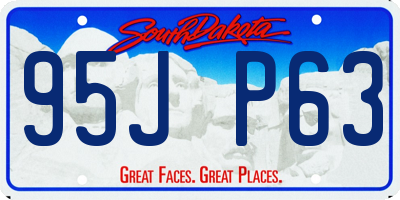 SD license plate 95JP63