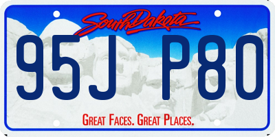 SD license plate 95JP80