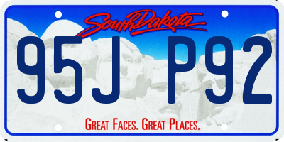 SD license plate 95JP92