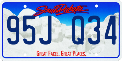 SD license plate 95JQ34