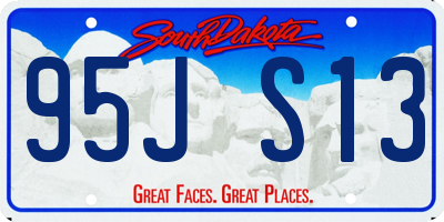 SD license plate 95JS13