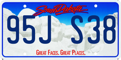 SD license plate 95JS38