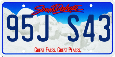 SD license plate 95JS43