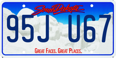 SD license plate 95JU67