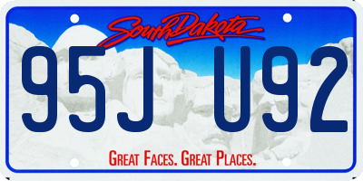 SD license plate 95JU92