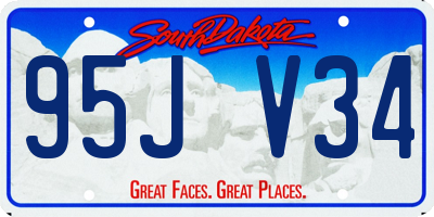 SD license plate 95JV34