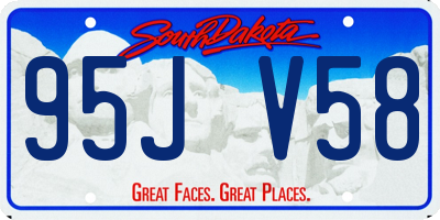 SD license plate 95JV58