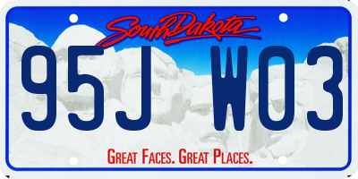 SD license plate 95JW03
