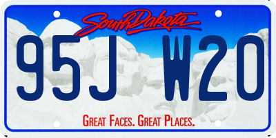 SD license plate 95JW20