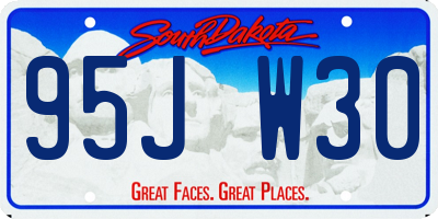 SD license plate 95JW30