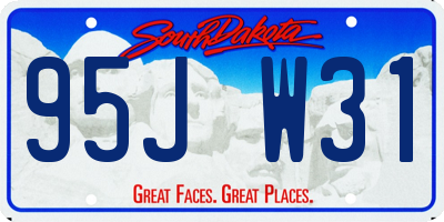 SD license plate 95JW31