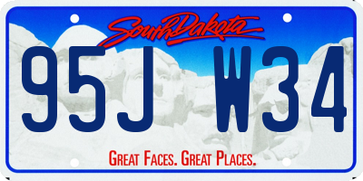 SD license plate 95JW34