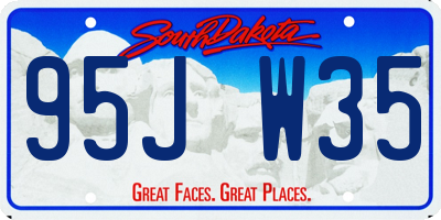SD license plate 95JW35