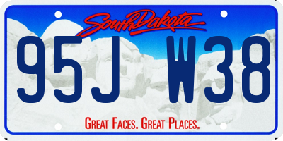 SD license plate 95JW38