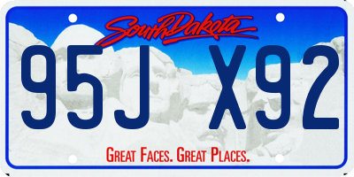 SD license plate 95JX92