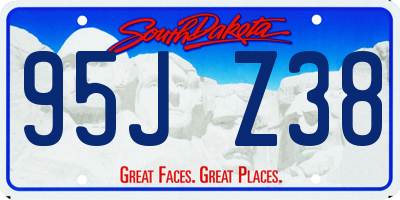 SD license plate 95JZ38