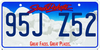 SD license plate 95JZ52