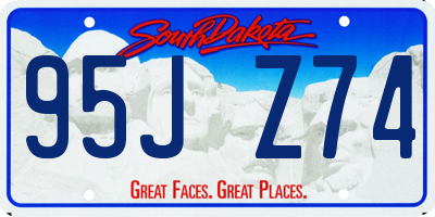 SD license plate 95JZ74