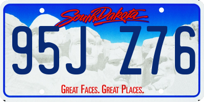 SD license plate 95JZ76