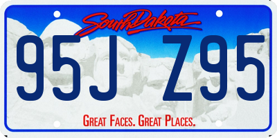 SD license plate 95JZ95