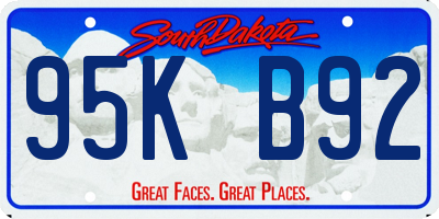 SD license plate 95KB92