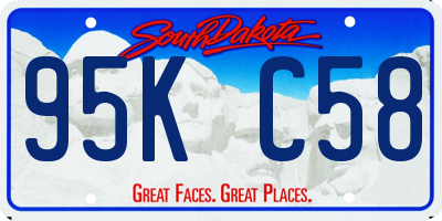 SD license plate 95KC58