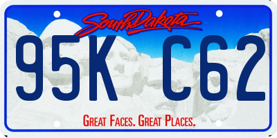 SD license plate 95KC62