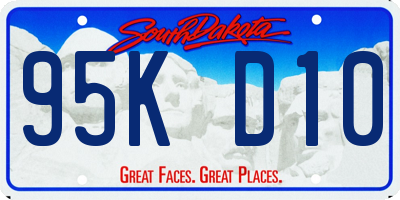 SD license plate 95KD10
