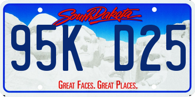 SD license plate 95KD25