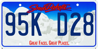 SD license plate 95KD28