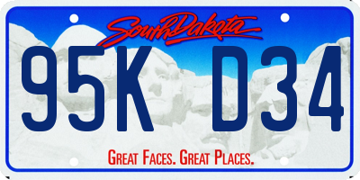 SD license plate 95KD34