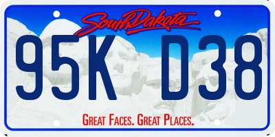 SD license plate 95KD38