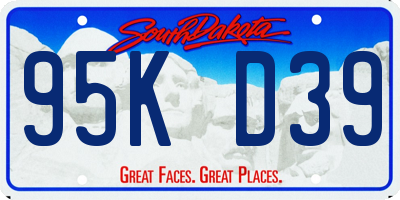 SD license plate 95KD39