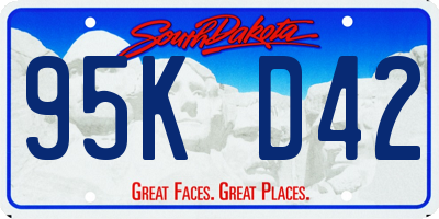 SD license plate 95KD42